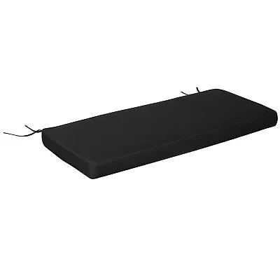 Outsunny Garden Bench Cushion 2 Seater Seat Pad 120x50x8cm Black • £39.99