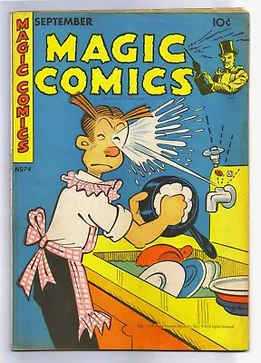 MAGIC COMICS #74 Blondie! Mandrake! Popeye! Vintage McKay Comic Book [1945]~ G • $12