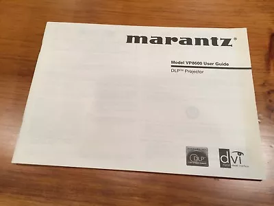 Marantz VP8600 DLP Projector Owners Manual - Fantastic Condition • $8.99