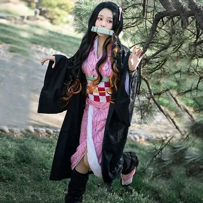 $35 • Buy Demon Slayer: Kimetsu No Yaiba Nezuko Kamado Cosplay Kimono Halloween Costume US