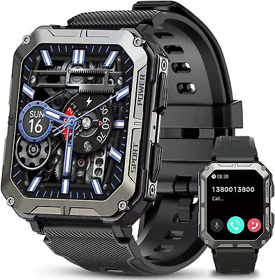$35.99 • Buy Military Smart Watch For Men(Answer/Make Calls) Rugged Tactical Fitness Tracker