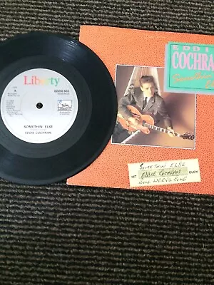 Eddie Cochran - Somethin' Else 7 Inch Vinyl Single UK 1988 Liberty Re Issue • £3