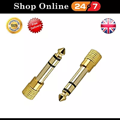 £1.99 • Buy 3.5mm Headphone Stereo Adapter To 6.35mm Jack Earphone 1/4  Audio Cable Guitar 