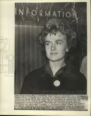 1964 Press Photo Marina Oswald Leaves Presidential Investigation Session • $19.99