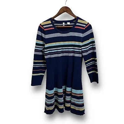 Anthropologie MOTH Dress Women Large Sweater Knit Multi Color Striped Large • $23.66