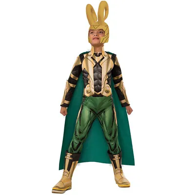 Loki Cosplay Costume Halloween Kids Superhero Jumpsuits Coat Mask Party Outfits • £26.99