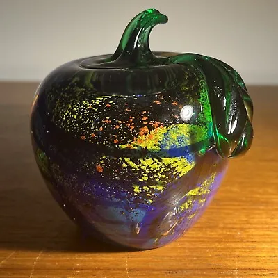 Exquisite Murano? Art Glass Large Apple Paperweight! Vintage Polished Base • $47.83