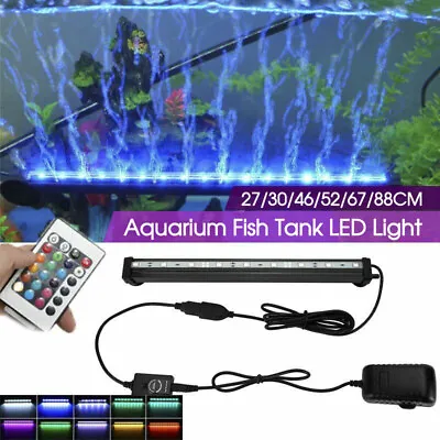 £14.99 • Buy LED Aquarium Lights Submersible Air Bubble RGB Light For Fish Tank Underwater UK