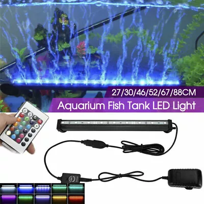 LED Aquarium Lights Submersible Air Bubble RGB Light For Fish Tank Underwater UK • £6.99