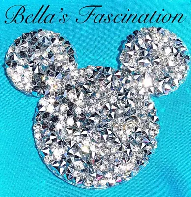 Disney Mickey Mouse Head Crystal Clear Rhinestone Applique Iron On Hot Fix Patch • $6.99