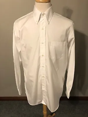 Men's  J Press White Broadcloth Cotton Button-down Shirt-15.5-36-USA Made • $89.99