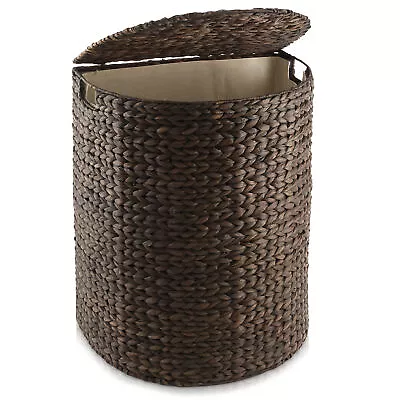 Casafield Half Moon Laundry Hamper Basket With Lid & Removable Liner For Clothes • $74.99