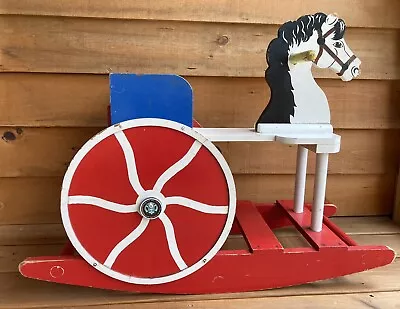 Vintage Handmade Wooden Rocking Horse/Hobby Horse Child/Toddler Rideable • $35