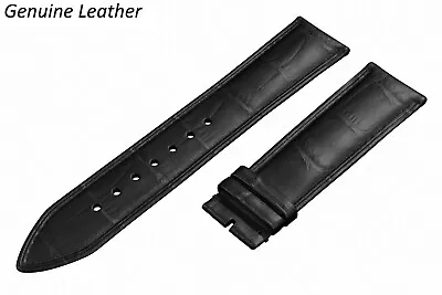 Genuine Leather BLACK Strap For LONGINES Watch Band Buckle Clasp 12-24mm Mens • £6.95