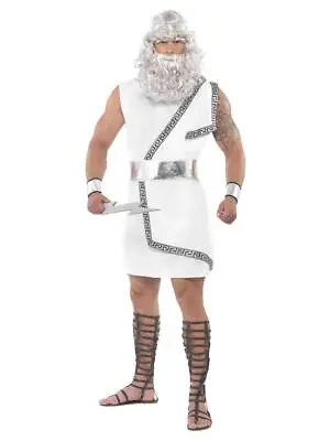Adult Greek God Zeus Fancy Dress Costume & Wig Set • £20.75