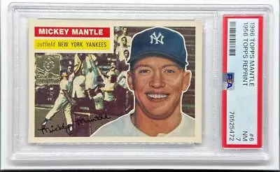 1996 Topps Mickey Mantle 1956 RP #6 PSA 7 NM Near Mint New York Yankees • $0.99