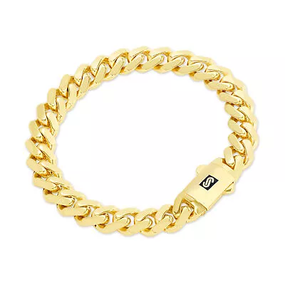 10k Yellow Gold Royal Monaco Miami Cuban Link 9mm Chain Bracelet Box Clasp 7.5  • $510.99