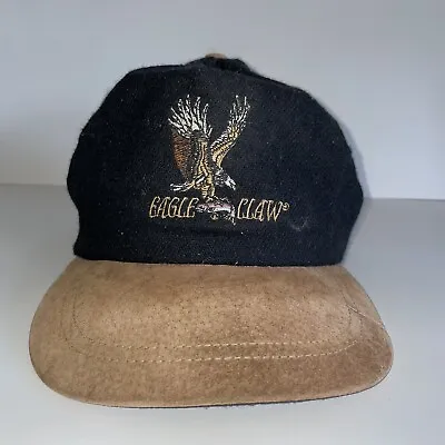 Eagle Claw Fishing Embroidered Vintage Graphic Hat Strapback Cap Black Beige • $15.99