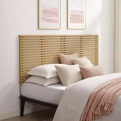 Modway Render Mid-Century Modern Wall-Mount King Headboard In Oak • $309.94