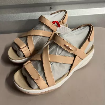 MBT Women's Peach Sheep Leather Adjustable Straps Kabuki Sandals - Size US 6 • $157.68