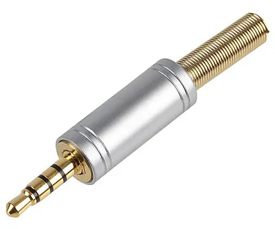 3.5mm 1/8  Jack Plug Connector 4 Pin Male High Quality Metal Case & Cable Relief • £4.99