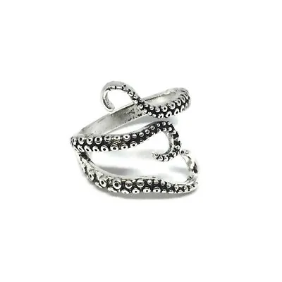 Adjustable Octopus Tentacles Ring L FREE UK POST 925 Sterling Silver Plated Mens • £5.99