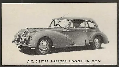 Kelloggs-motor Cars (black & White) 1949-#26- Ac 2 Litre 5 Seater 2 Door Saloon • £2.99
