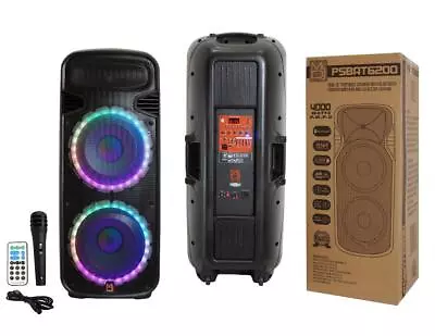 Mr Dj PSBAT6200 Dual 15-Inch 4000 Watt Max Power 3 Way Party Speaker With Built- • $399.99