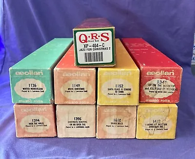 Vintage Aeolian QRS Player Piano Word Rolls  Christmas Songs Lot Of 9 • $19.99