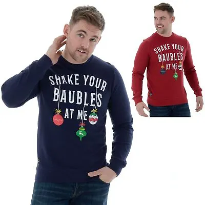 Mens Novelty Funny Christmas Jumper Xmas Sweatshirt Shake Your Baubles At Me • £15.99