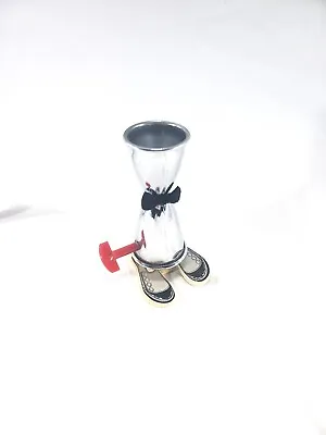 VTG Vintage Wind-Up Walking Double-Sided Jigger Shot Glass With Bowtie And Shoes • $27.50