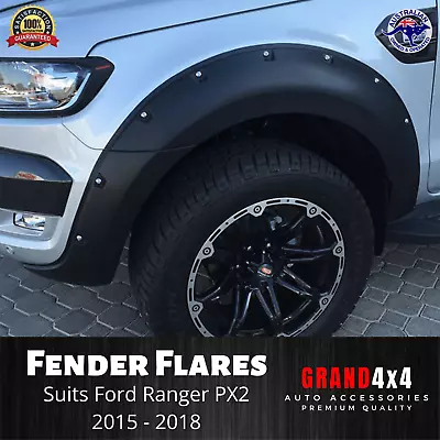 Black Fender Flares FRONT ONLY Arch Guard Cover For Ford Ranger PX2 2015-2018 • $189