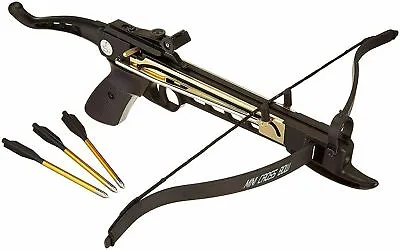 Cobra Mini Crossbow Pistol 80lbs Self Cocking Metal Gold Safety Site & 15 Bolts • $55