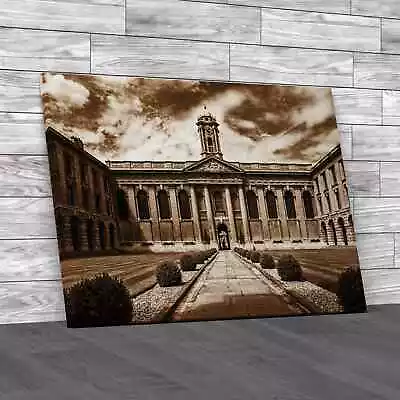 Queens College Oxford Sepia Canvas Print Large Picture Wall Art • £59.95