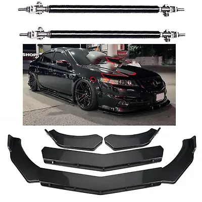 Carbon Front Bumper Lip Spoiler Body Kit + Strut Rods For Acura TL TLX ILX • $69.99