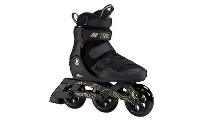 K2 Skate Trio 110 Men's Inline Skates Black/Gold M9.5 • $222.53