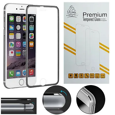 Metal Edge IPhone 6S Plus 6 Plus Silver Gorilla Screen Protector Tempered Glass  • £6.99