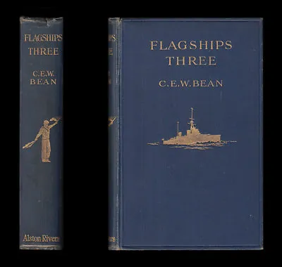 1913 C E W Bean FLAGSHIPS THREE Royal Navy HMS Powerful BATTLE-CRUISER AUSTRALIA • $87.02