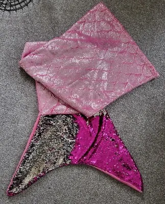 Pink Mermaid Tail Blanket With Sequins • £4.99