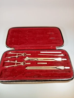 £0.99 • Buy Vintage Draftsman's Set And Box Drawing Instruments Compasses Tools Engineering