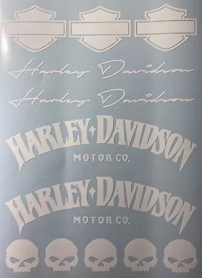 Harley Davidson Stickers Set Gloss White • $25