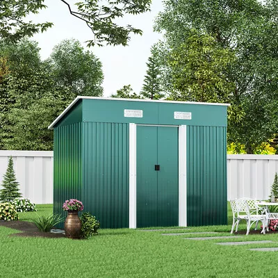 Metal Garden Shed 4 X 6 /4 X 8 FT  Outdoor Garden Storage WITH FREE BASE UK • £185.95