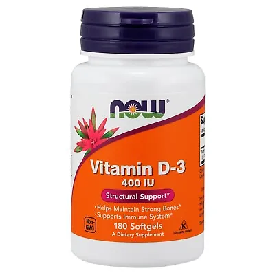 NOW Foods Vitamin D-3 400 IU 180 Softgels • $5.59