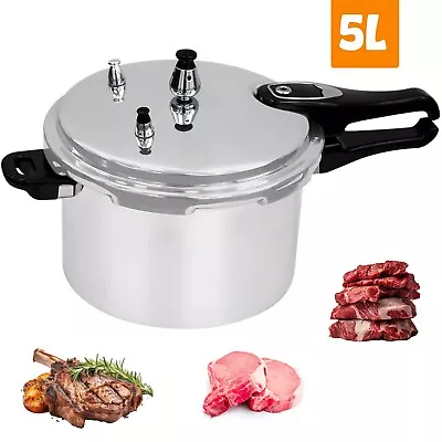 5 Litre Home Dual Handle Aluminum Pressure Cooker Kitchen Catering Cookware • £23.85