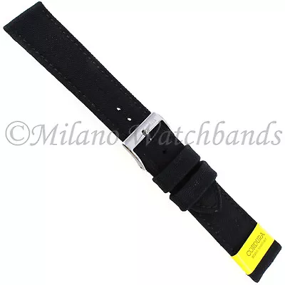 20mm Morellato Padded Stitched Genuine Cordura Canvas Black Watch Band Strap • $25.16