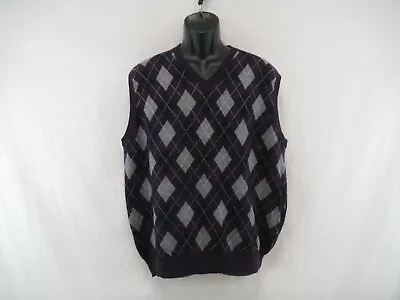 House Of Carrington Men's 100% Cashmere Argyle Sweater Vest Size XL #C613 • $19.99