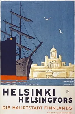 84211 Vintage 1930 Helsinki Finland Finnish Travel Decor Wall Print Poster • $29.95
