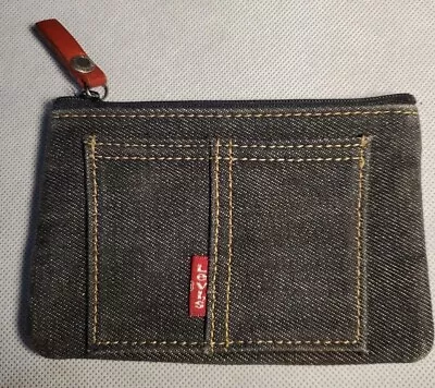 Levi’s Black Denim Coin Pouch And Key Ring Red Tag Label Jean Wallet Pocket. • £16.89