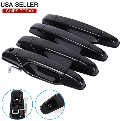 Set Of 4 Door Handle Front & Rear Black For Chevy GMC Tahoe Yukon Sierra 07-14 • $26.99