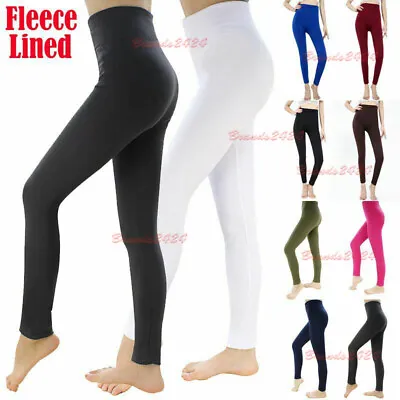 £5.90 • Buy Womens Thermal Leggings Thick Winter Fleece Lined Warm High Waist Tummy Control 